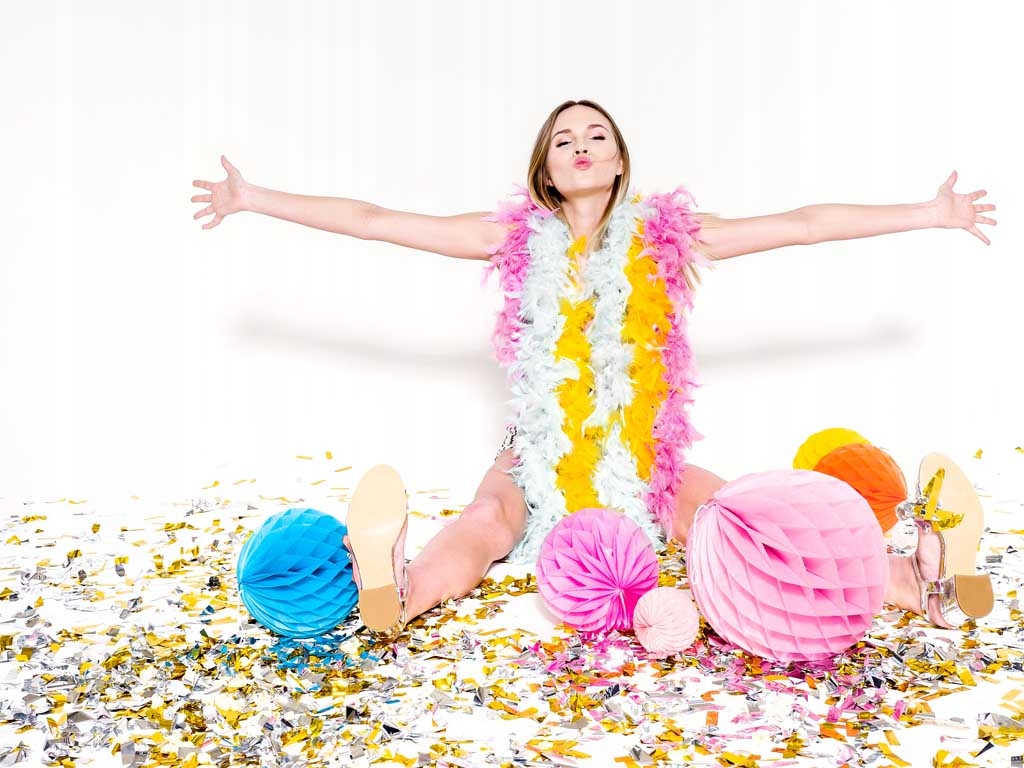 Tuba strzelające KONFETTI tuby 40cm złote PARTY Wzór paski