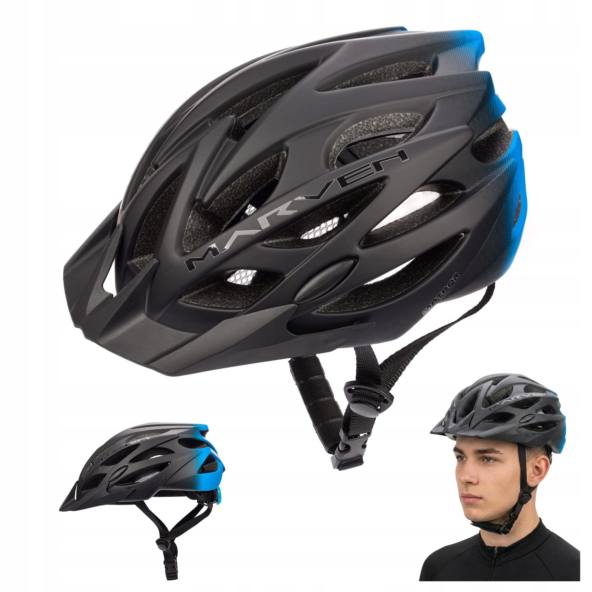 Lehká nastavitelná cyklistická přilba na kolo s kšiltem Meteor Marven S 52-56 cm