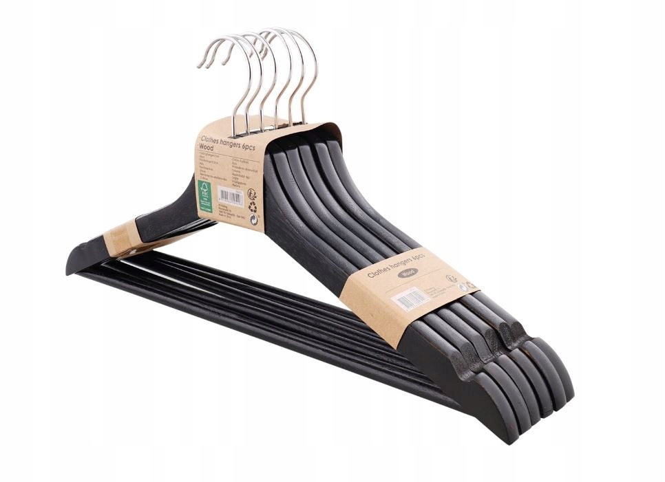 

Wieszaki drewniane do ubrań wieszak 6 Szt Solidne