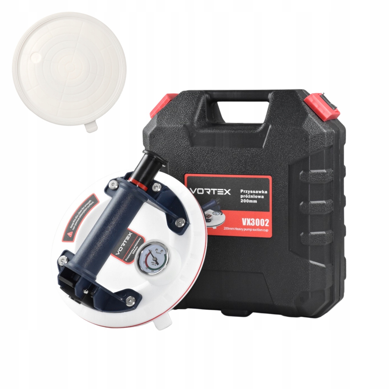 Přísavka Držák Na Glazuru S Pumpičkou Manometrem Bílá Guma