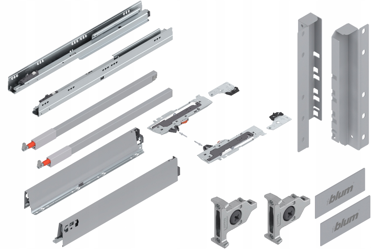 Blum Šuplík 500 zásuvka vysoká Tip-On D šedá