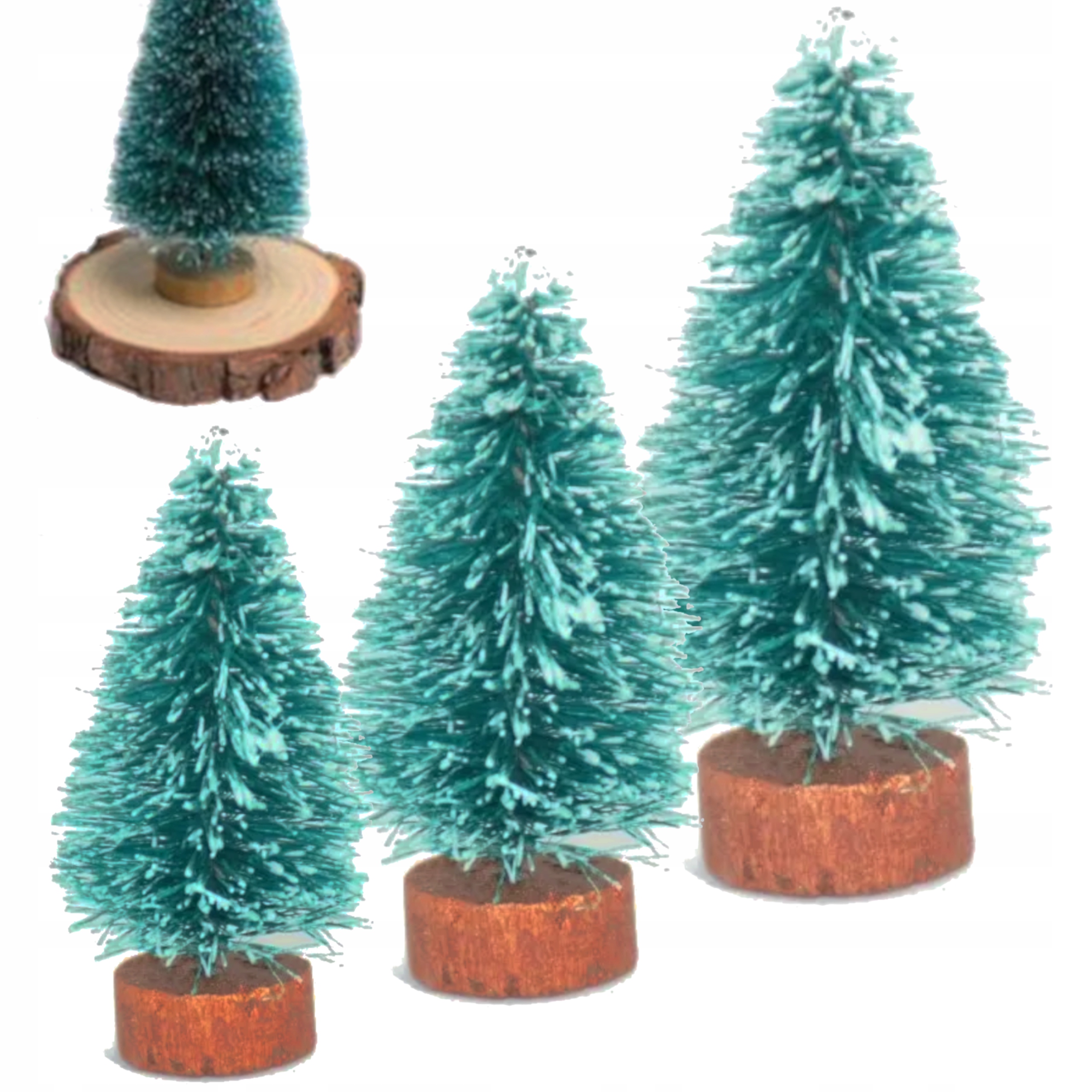 

Zestaw 3 Szt Mini Choinek Na Pniu 12 CM 9 CM 6 CM