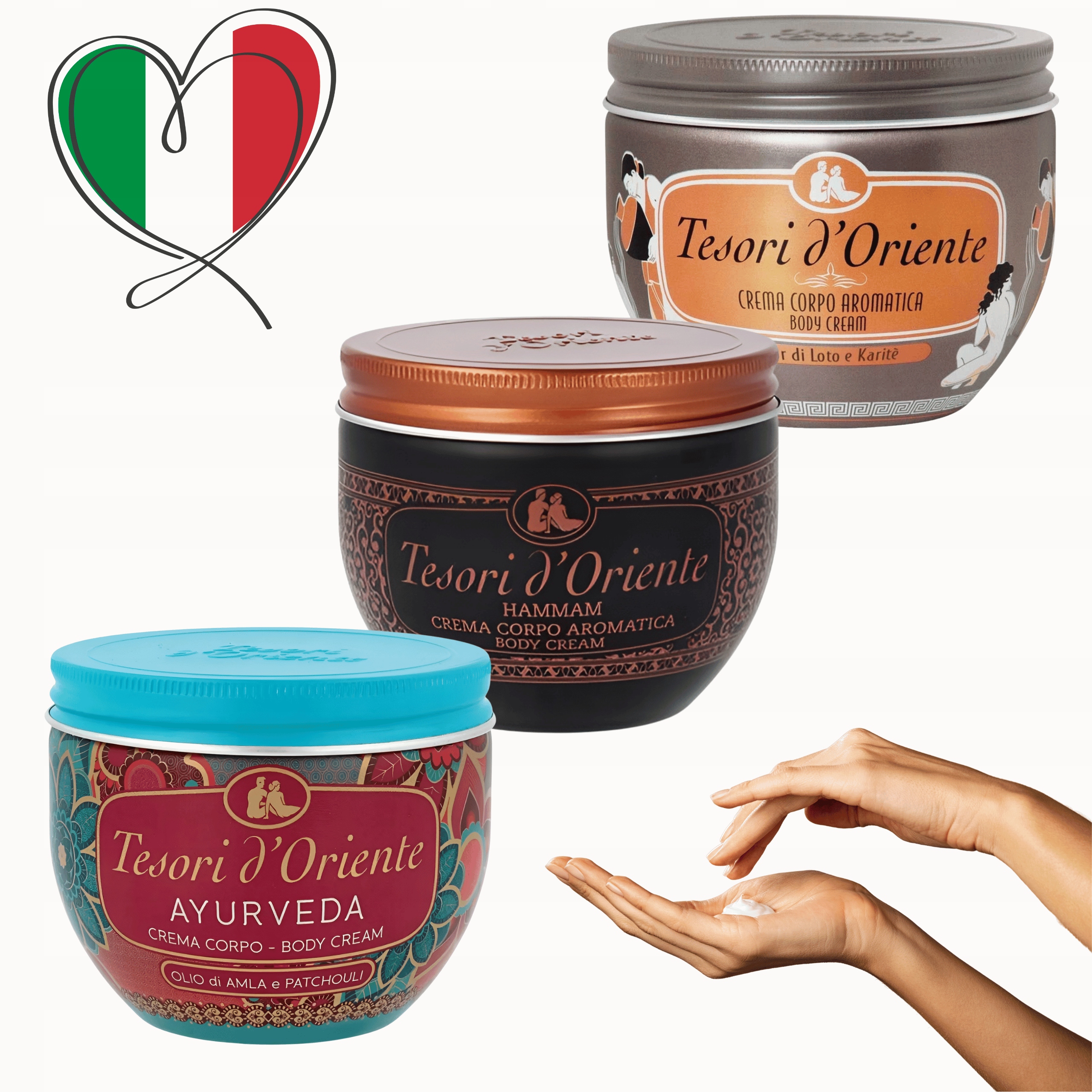 Krem Do Ciała Tesori d Oriente Zestaw 3x Ayurveda Fior Hammam