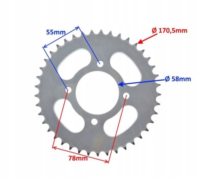 NAPED LANCUCH ZEBATKI Romet K125 ZK 125 Z150 Z 125 Part manufacturer DID