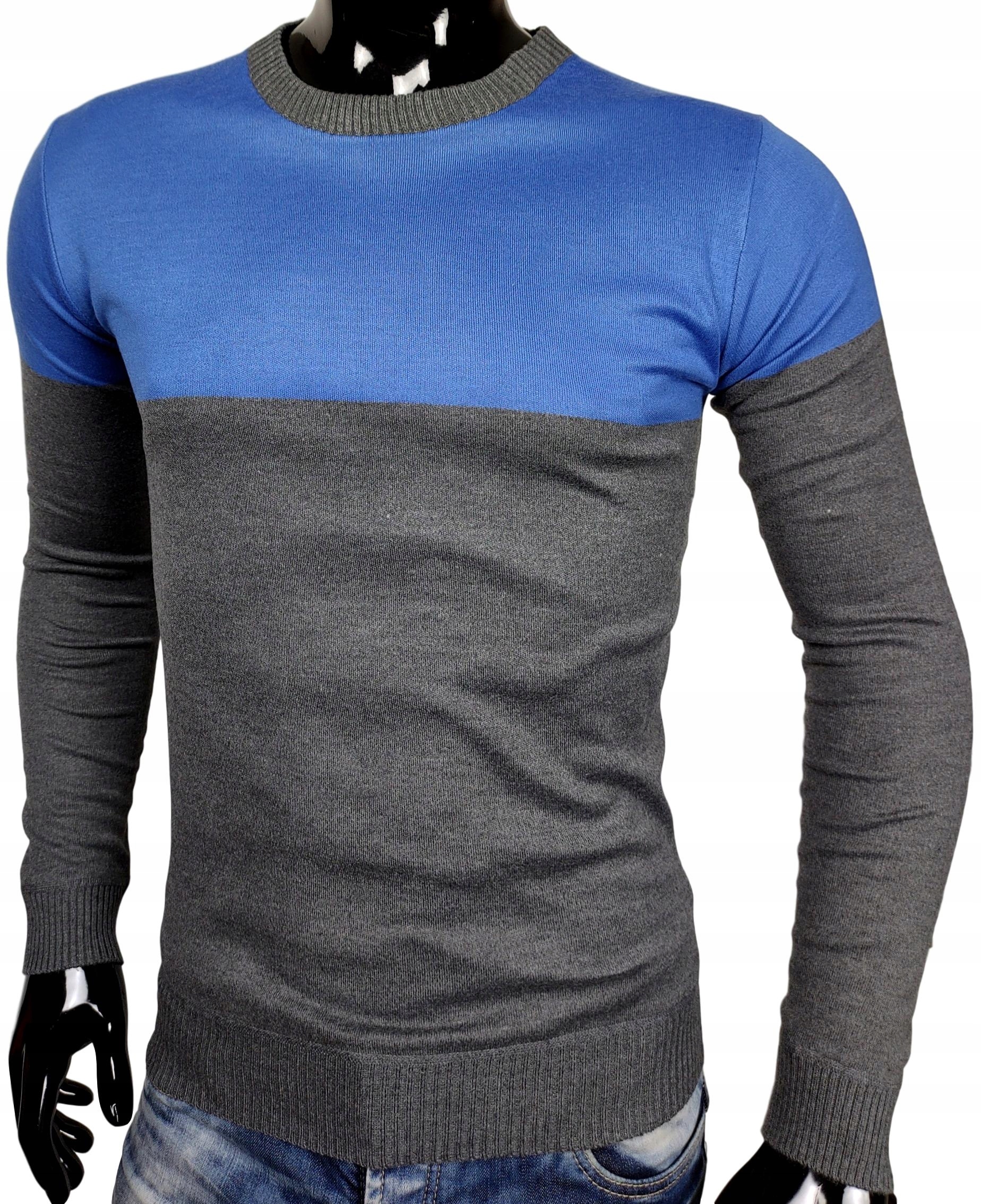 SWETER MĘSKI Z DODATKIEM WEŁNY O68 r. XXL