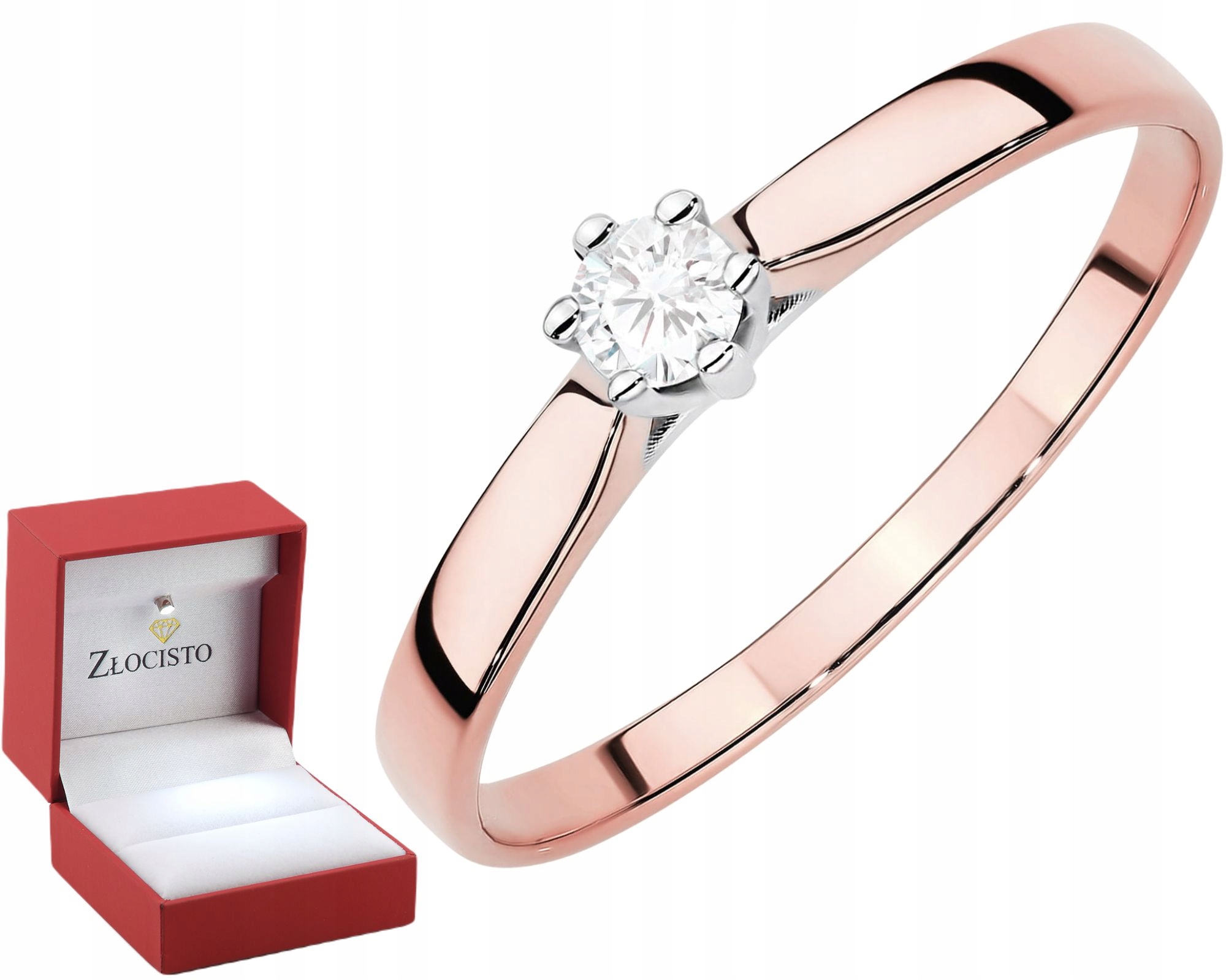 Růžové Zlato Prstýnek Laboratorní Diamant Gravírování Bonus 585 Dárek