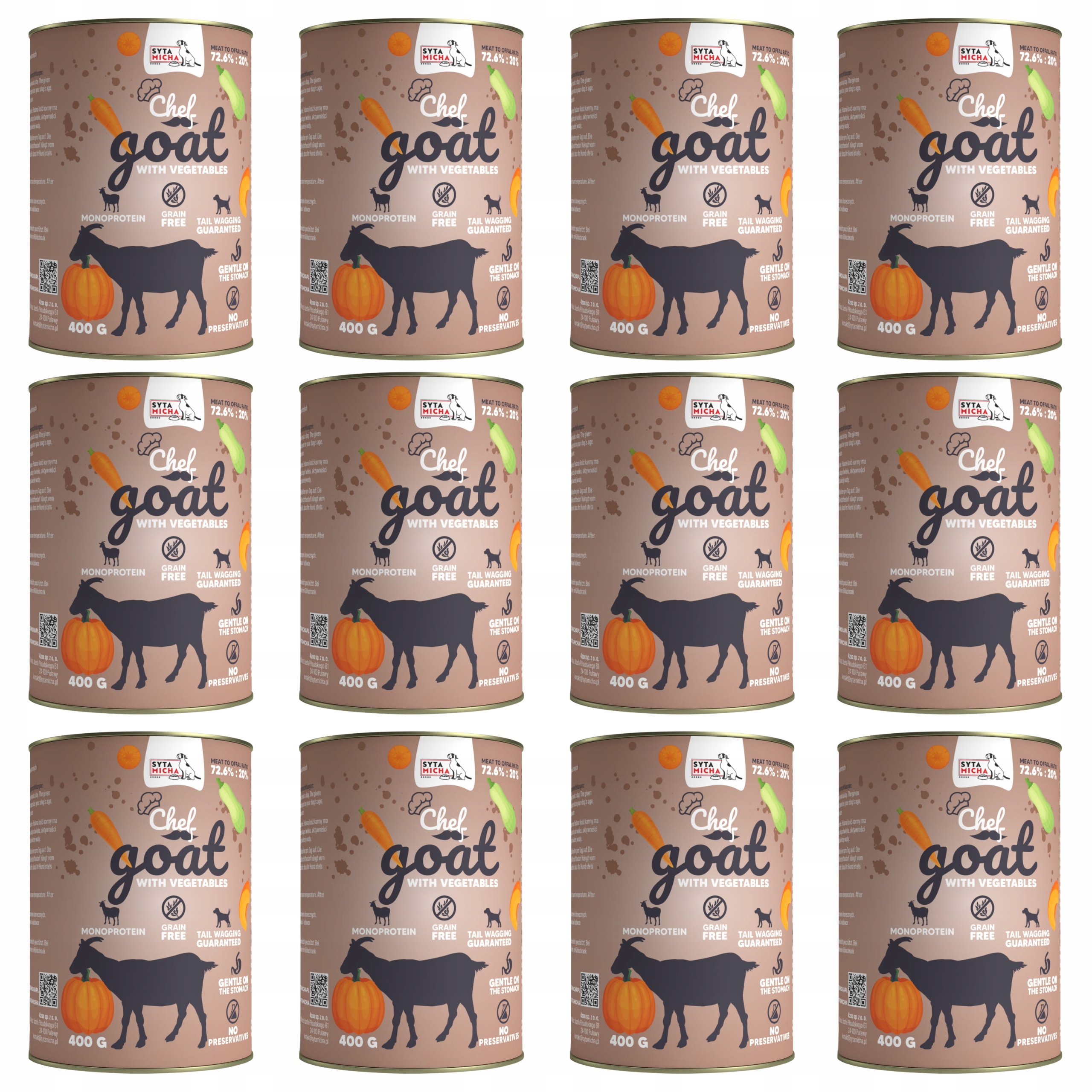 Syta Micha Chef krmivo pro psy Koza se zeleninou 12 x 400 g