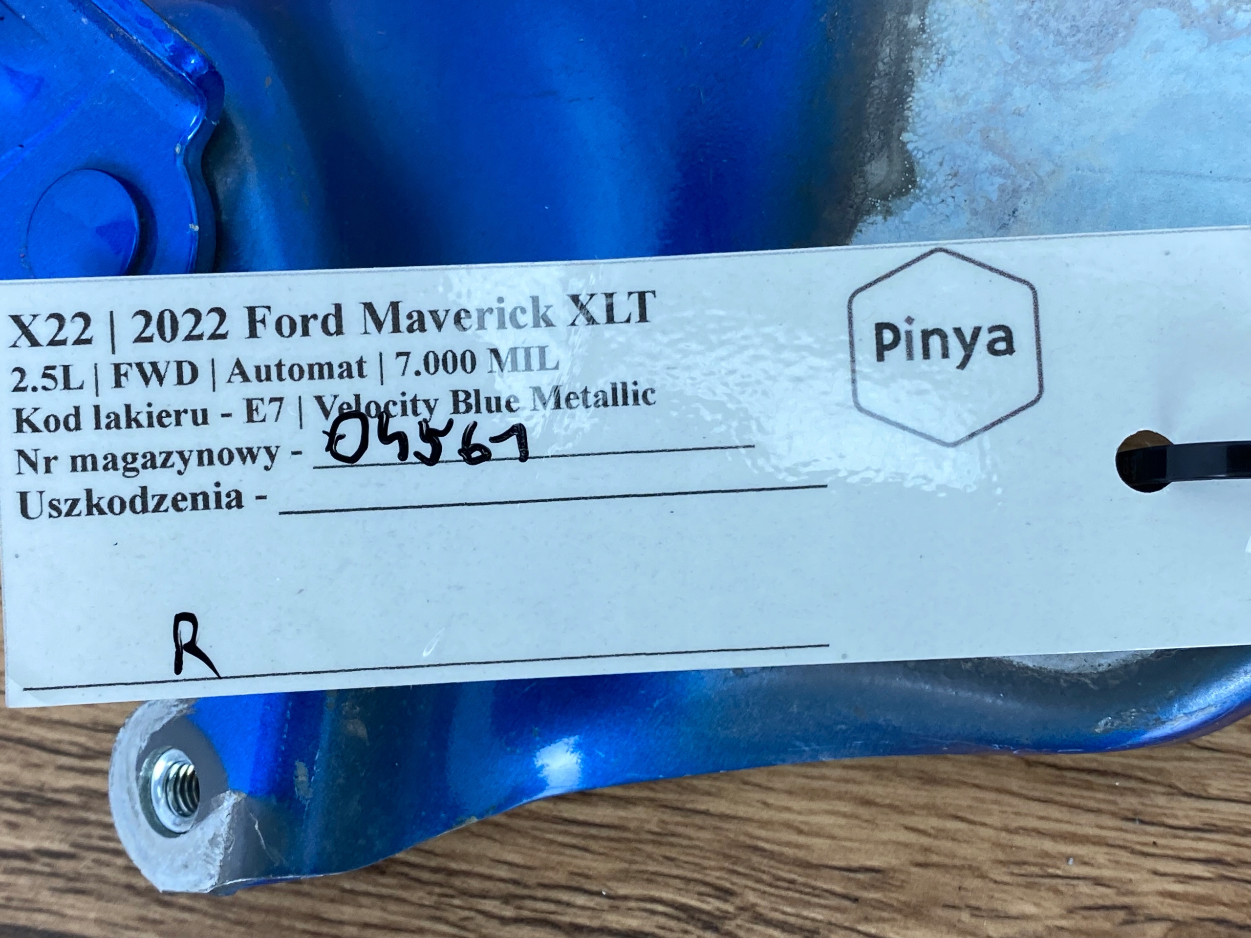 hinge bonnets right Ford Maverick 2022+ USA