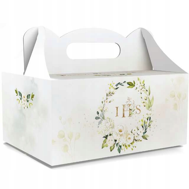 Pudełko ciasto KOMUNIA ihs hostia białe 5 szt