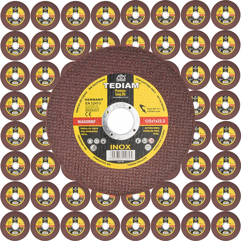 50 szt Tarcza Tarcze Do Cięcia Metalu 125x1,0 Premium Mocne Germany Inox