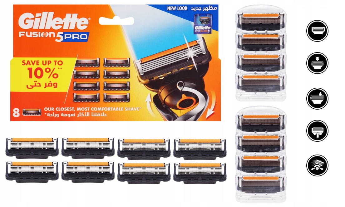 Ostrza do maszynki Gillette Fusion5 oryginał 8 szt.