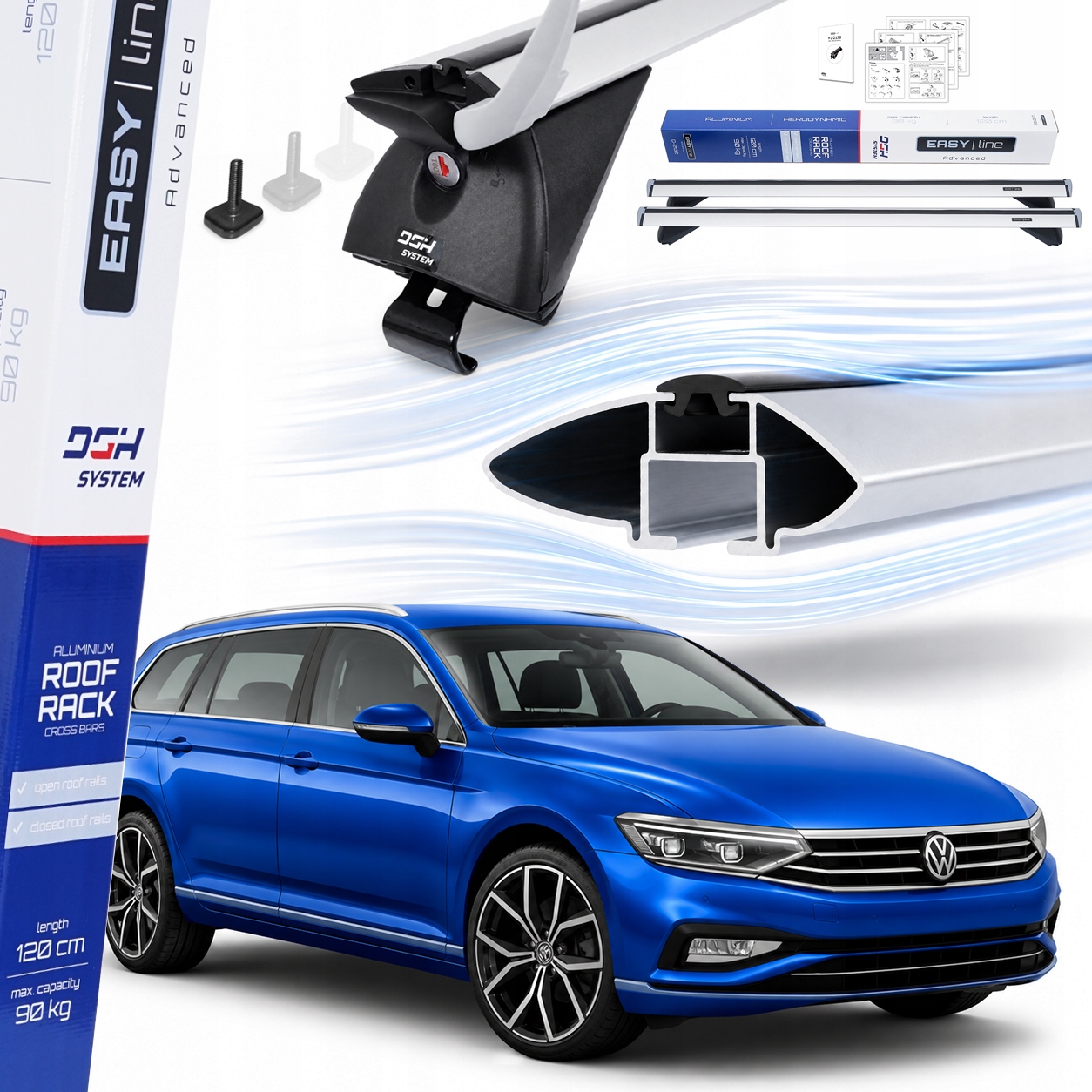 Základní nosič Relingi pro Volkswagen Vw Passat B8 Variant Kombi od roku 2015