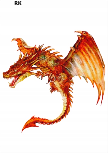 

PK16RK Tatuaż tymczasowy Smok czerwony feniks duży