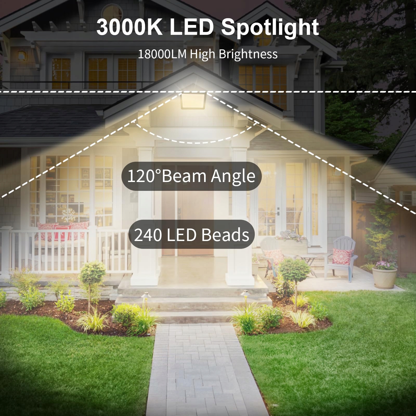Naświetlacz LED 200W 20000lm 3000K IP66 Ogrodowy Garaż Magazyn BLIVRIG — miniatura 2