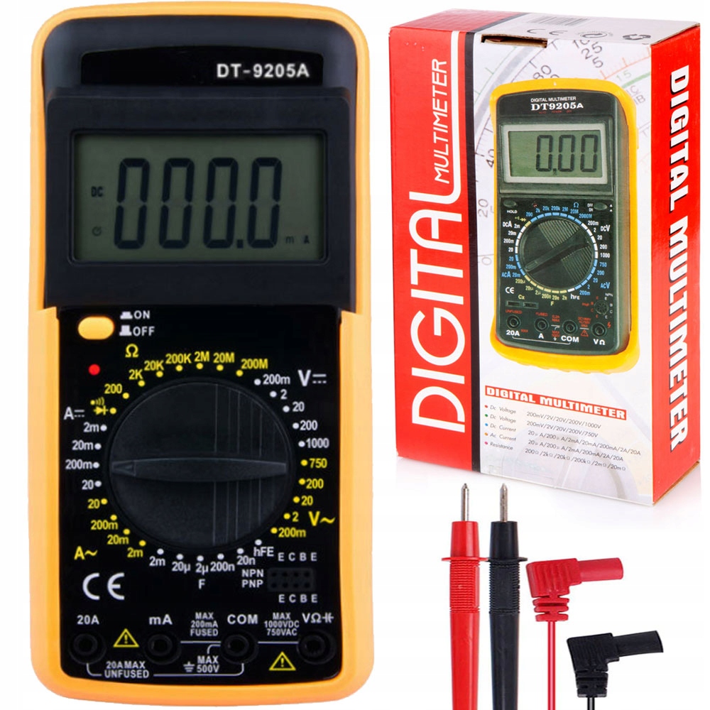 Купить ЦИФРОВОЙ МУЛЬТИМЕТР ТОКА С ЖКИ - DT9205A: отзывы, фото и ...