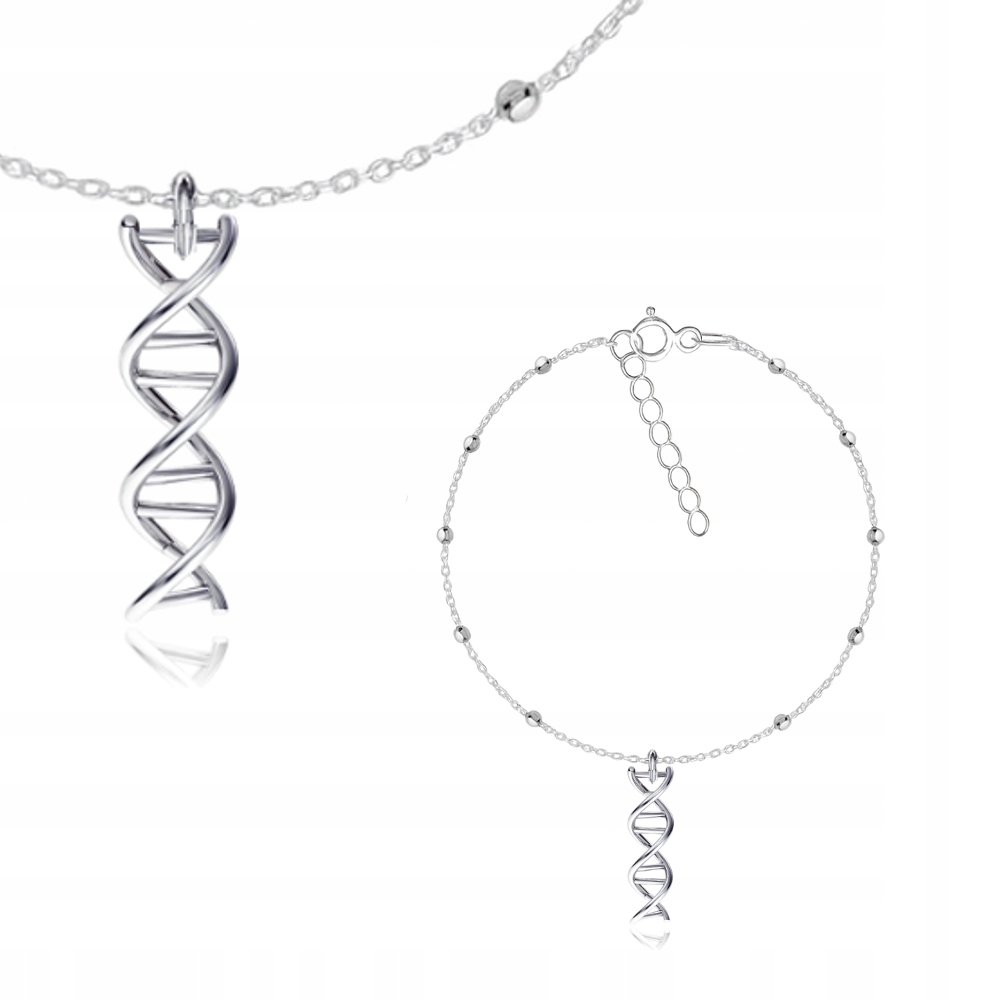 Stříbrný náramek Helisa Dna Genetický kód Symbol života Stříbro ryzost 925