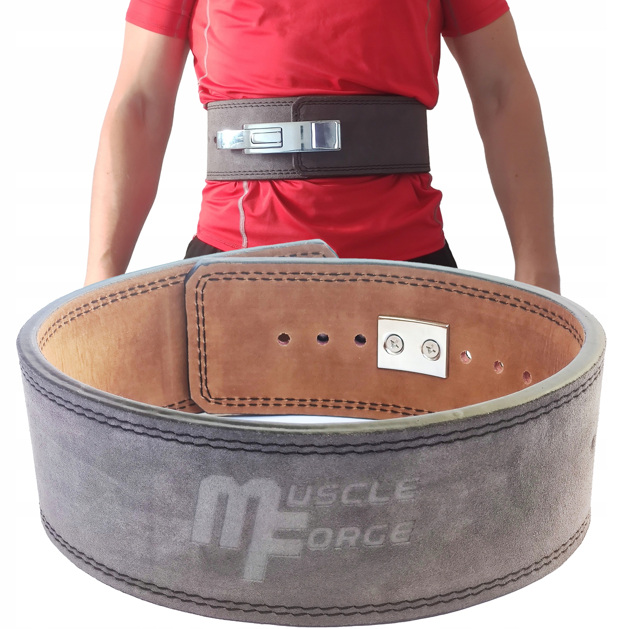 Pas Do Trójboju Siłowego Skórzany Z Klamrą roz. L Pas Kulturystyczny