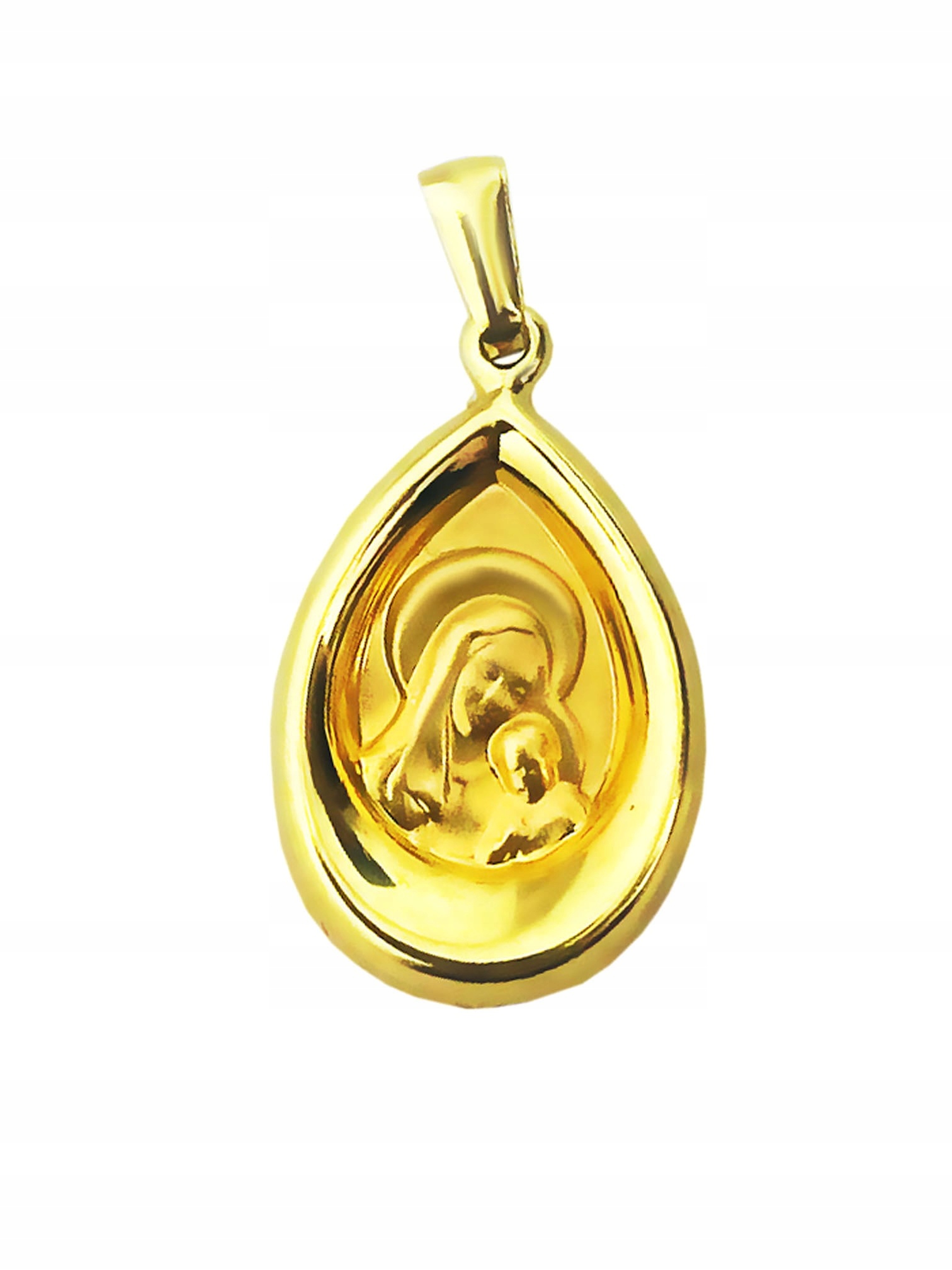 Zlatý Medailonek Matka Boží s dítětem Ježíškem Přívěsek Madona Svaté Přijímání Ch