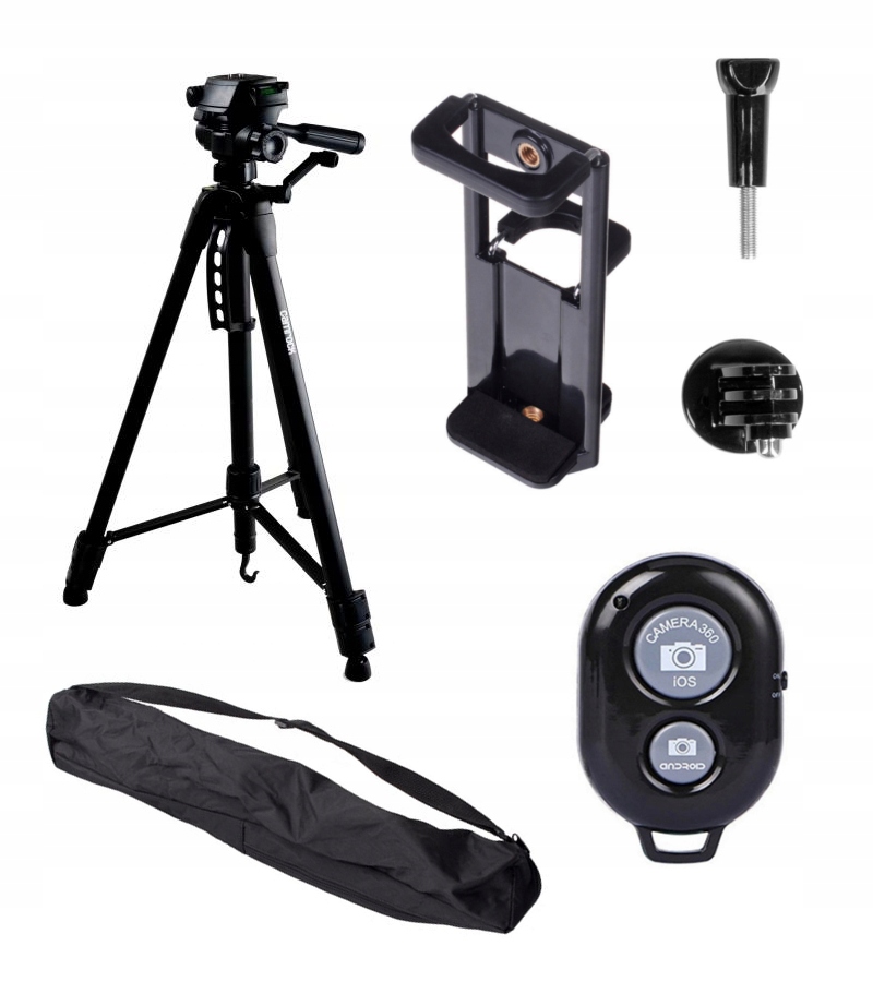 Stativ Camrock TE68 168 cm 3D hlava pro Nikon Canon Sony Fuji Černý Akces