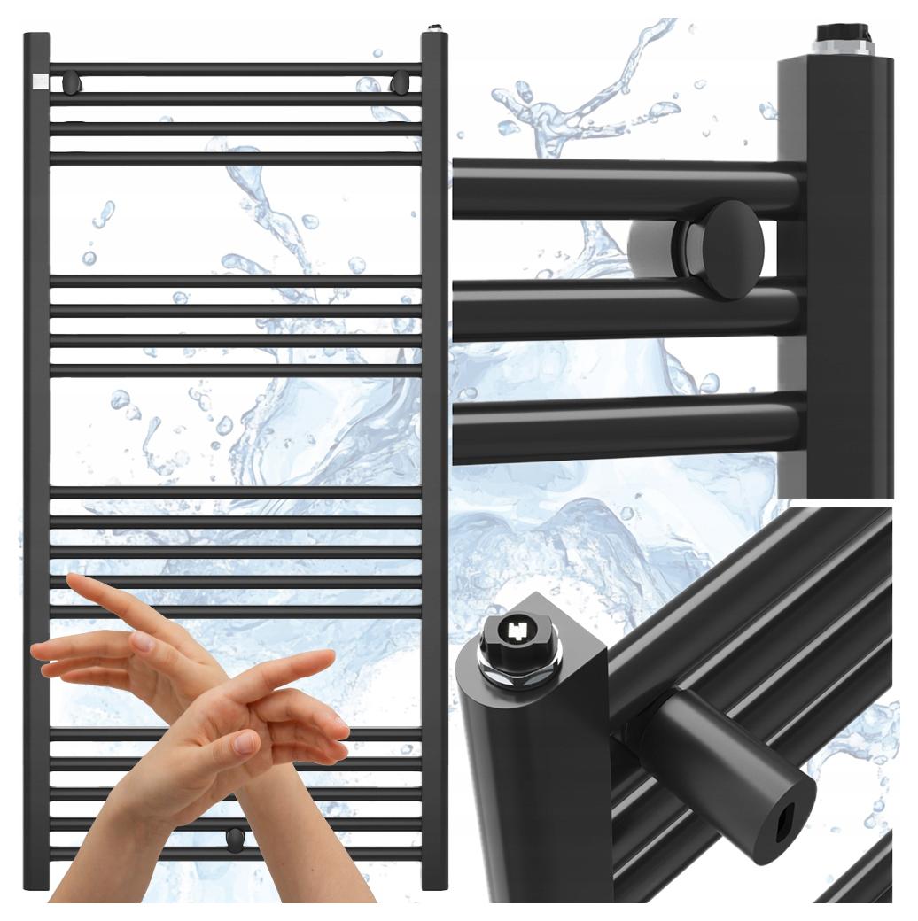 Kúpeľňový Radiátor 60/120cm Čierny Rebríkový Radiátor Moderný Puerto