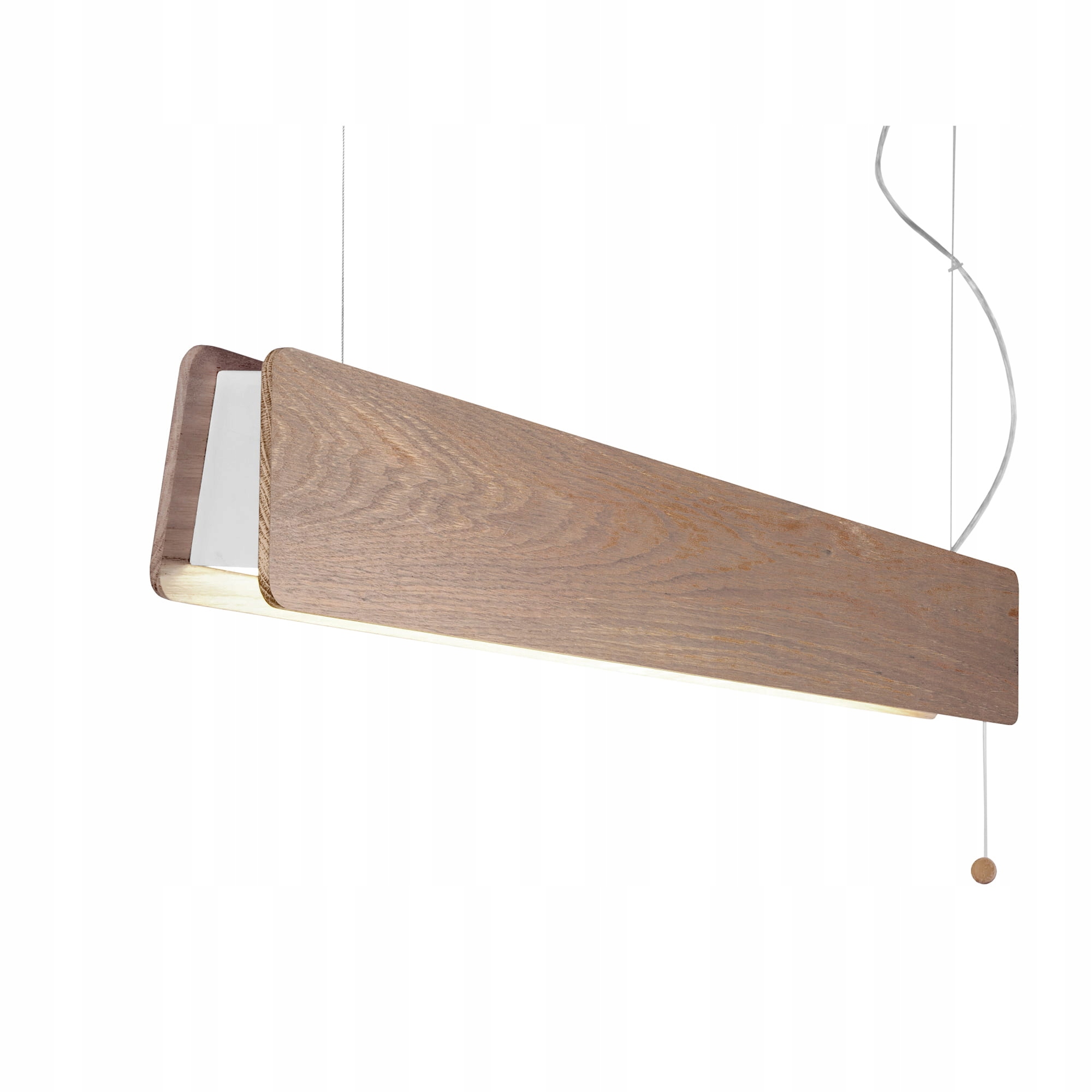 Led luster drevený dub hnedý biely škandinávsky 98 cm Nowodvorski