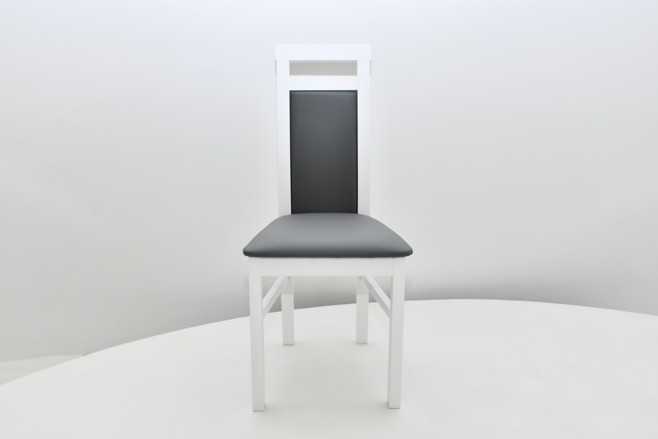 Biało-grafitowy zestaw z 6 krzesłami K-85, Sandow Kolor blatu biały