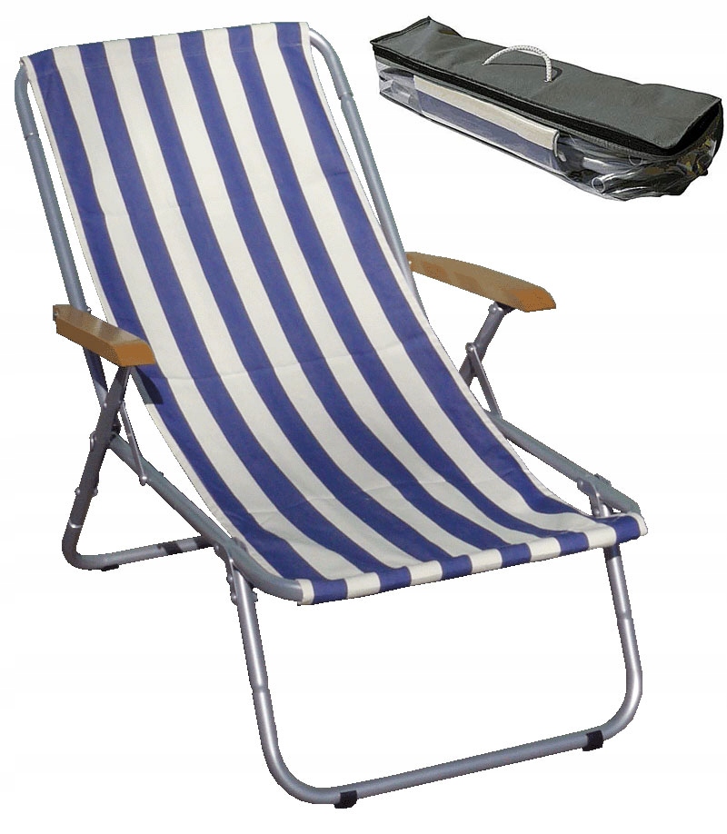 Leżak Turystyczny Plażowy Składany, Lekki, Niezbędny, kolor Kobalt