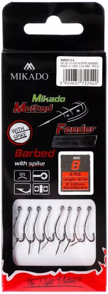 Przypon Method Feeder - Z IGŁĄ - hak z zadziorem n Liczba sztuk 8 szt.