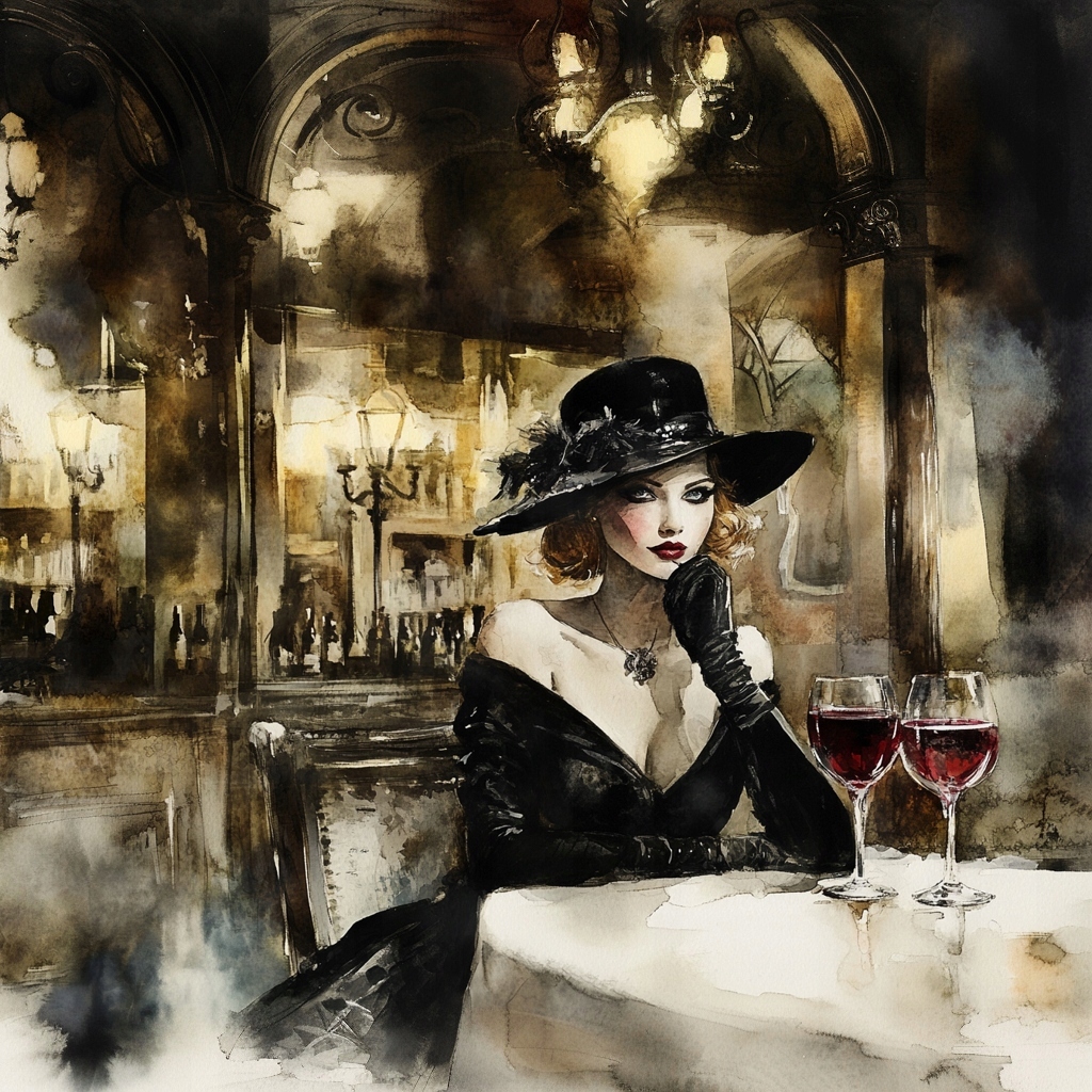 Obraz Na Plátně Canvas Žena Dáma Večer Restaurace Víno Rande 80x80