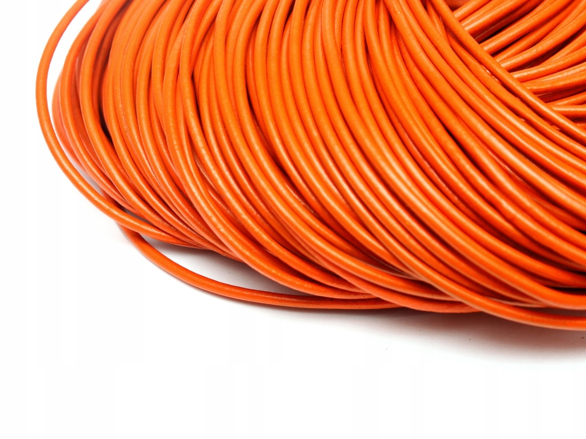 Rzemyk naturalny skóra 3mm 1m orange