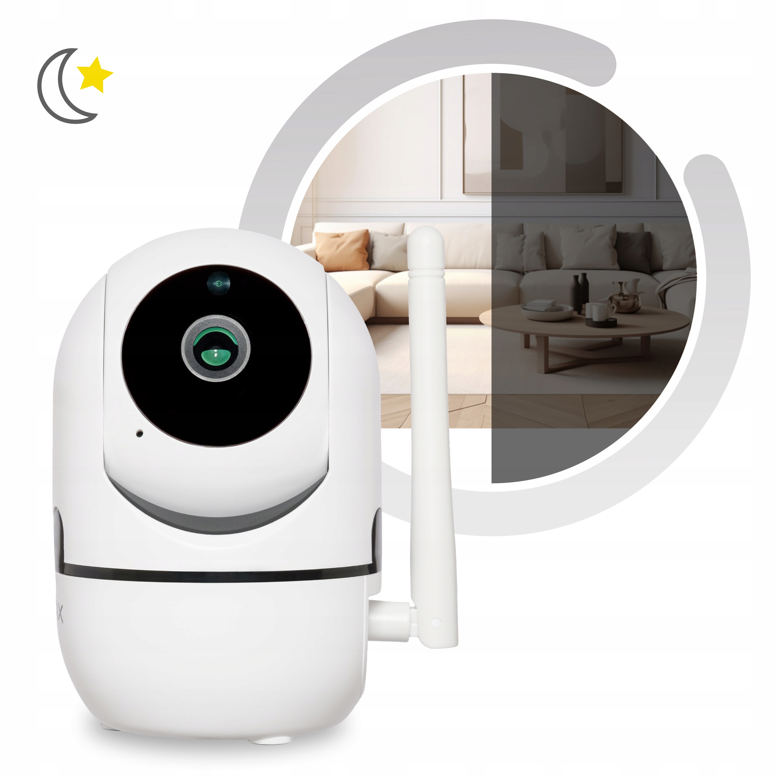 KAMERA DOMOWA OBROTOWA HD 355° KAMERKA IP 1080p 4DIODY MIKROFON GŁOŚNIK Rodzaj wewnętrzna