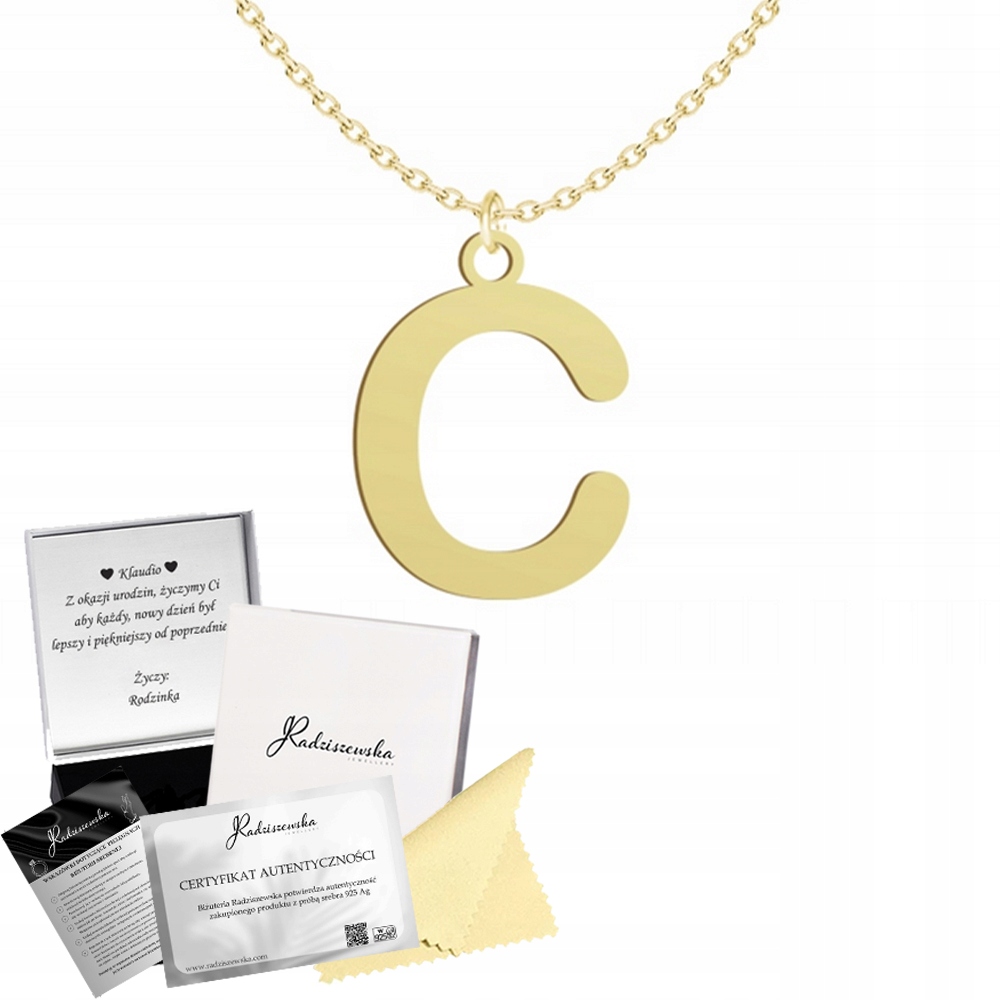 Zlatý Náhrdelník S Písmenem C Iniciála Stříbro 925 Dárek K Přání Bonus