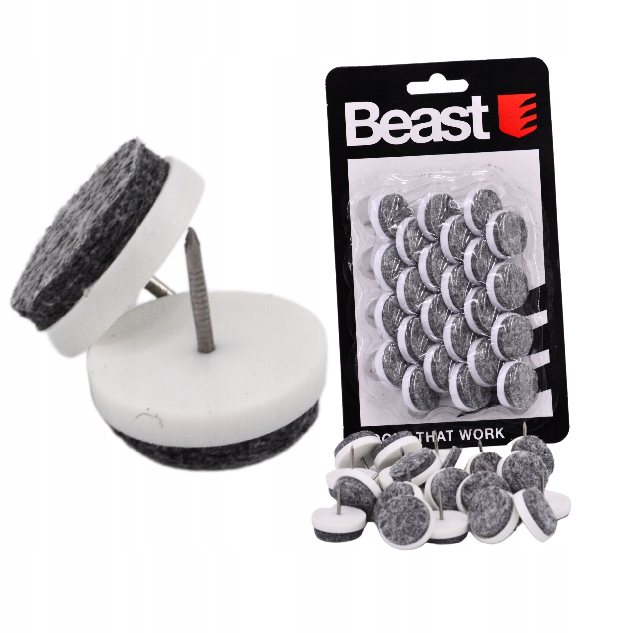 FILC PODKŁADKI POD MEBLE ZESTAW FILCOWE GWOŹDZIEM Marka Beast