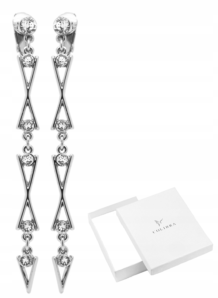 Velmi dlouhé klipy z kolekce Wedding Dream Stříbrné s zirkony Colibra