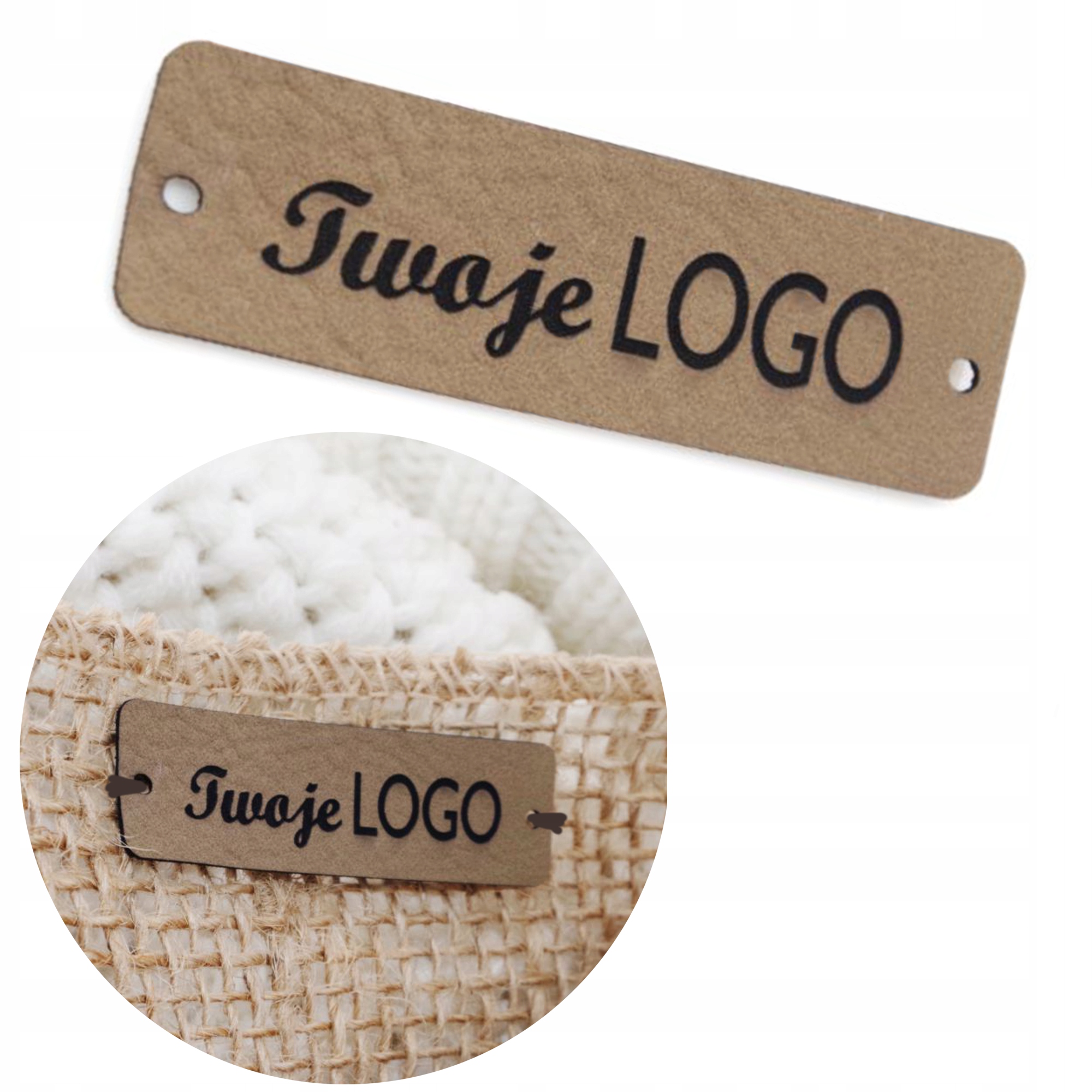 Etikety personalizovaná ekokůže 15x50mm 50 Ks.