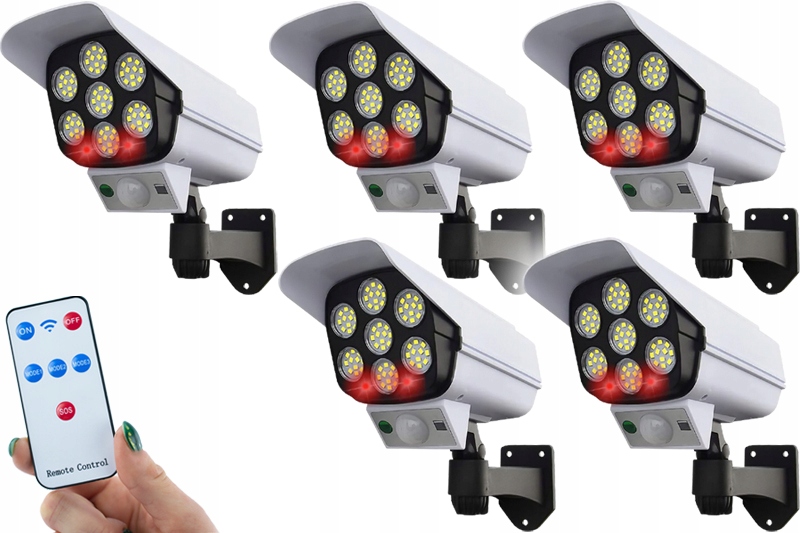 5x SOLARNA ATRAPA KAMERY MONITORINGU CZUNIK RUCH MIGAJĄCA DIODA PILOT LAMPA Model DecCamFalse01