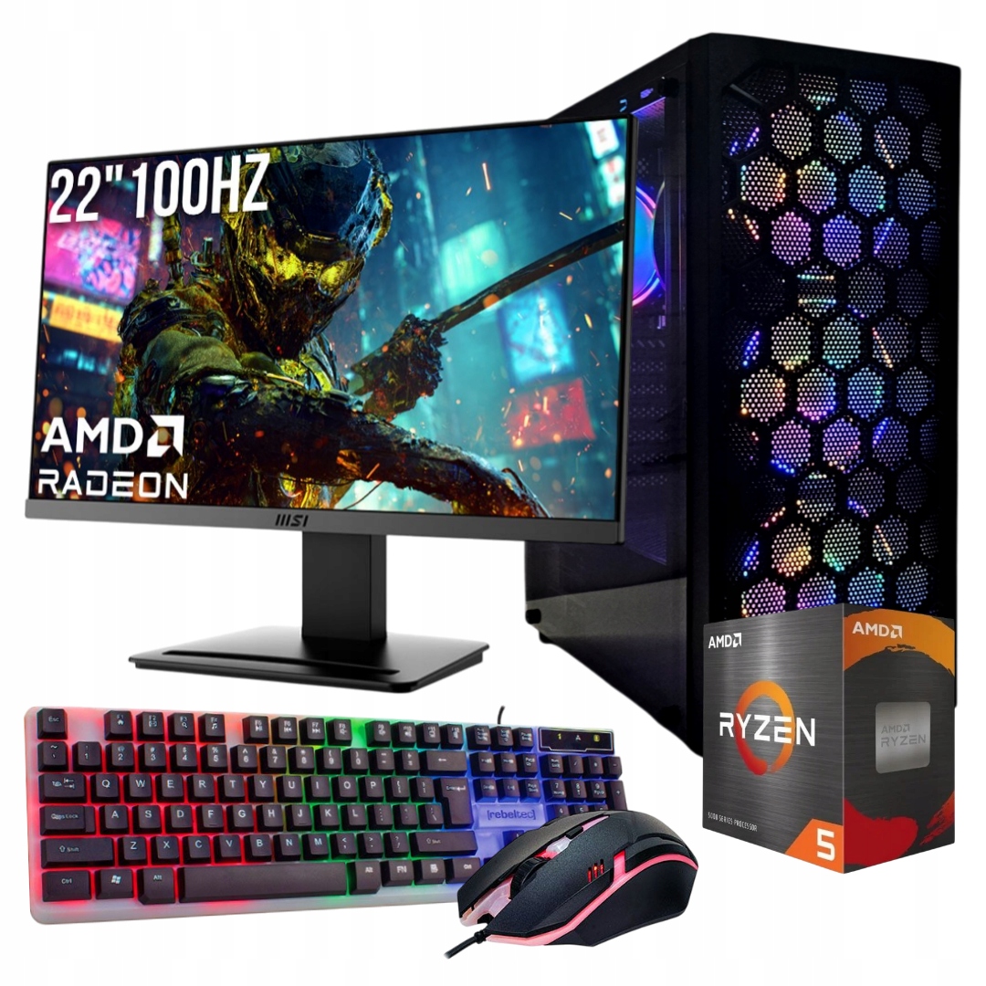 Herní Set|ryzen 5|3400G|VEGA 11|16GB|512GB| 22"100Hz
