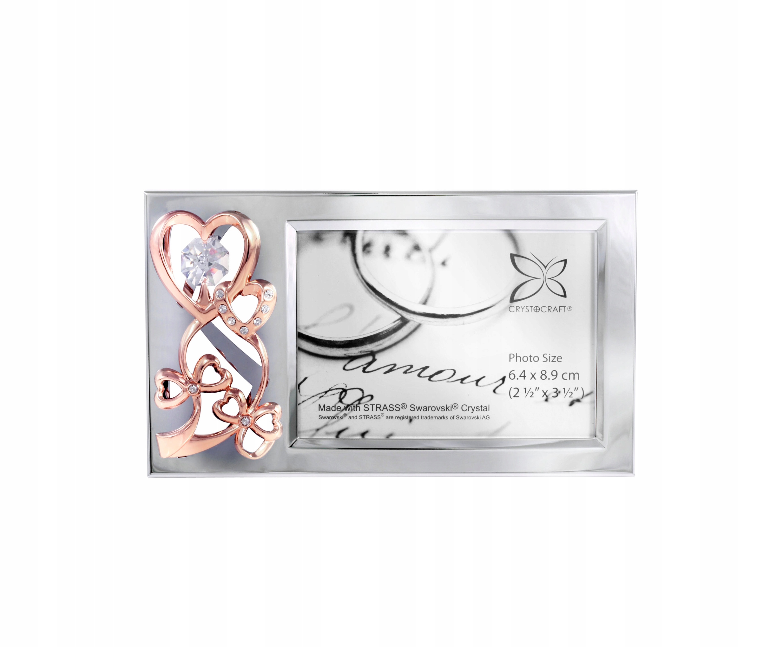 Stříbrná figurka Swarovski Crystal Kabelka Bonus srdce rámeček
