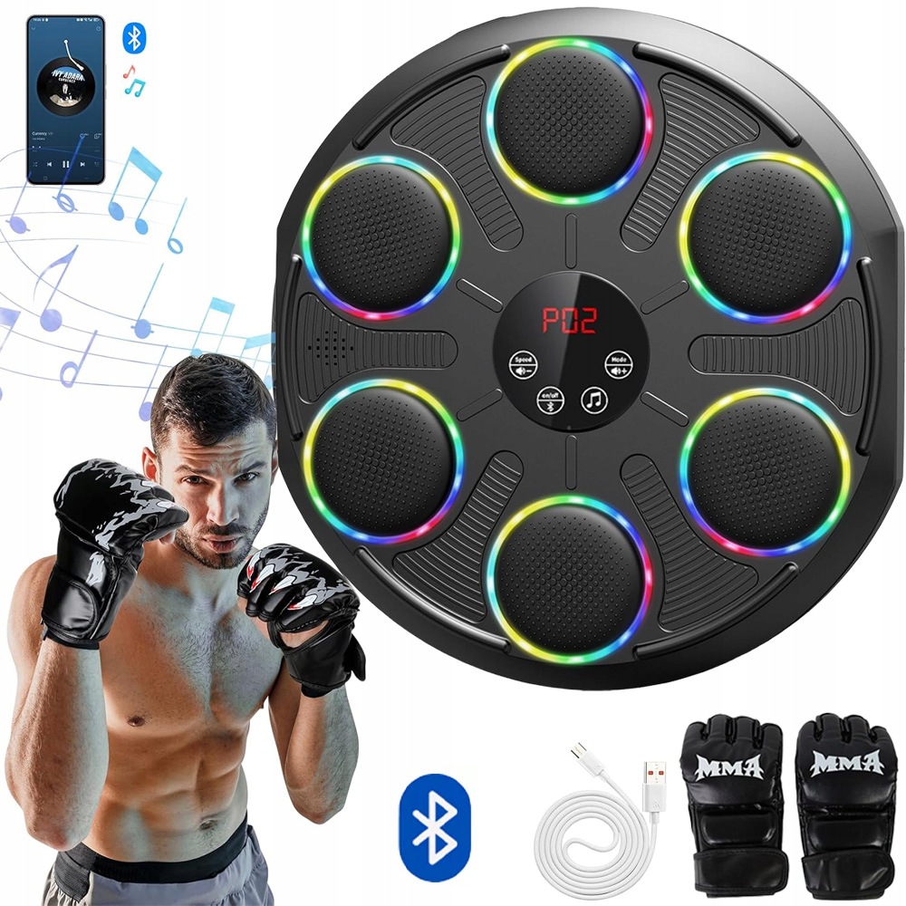 Music Boxing Machine Hudební Boxovací Stěna Bluetooth Světla Rukavice