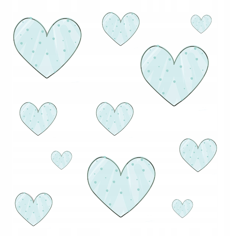 NAKLEJKI NA ŚCIANĘ ZESTAW SERDUSZKA SERCA NIEBIESKIE