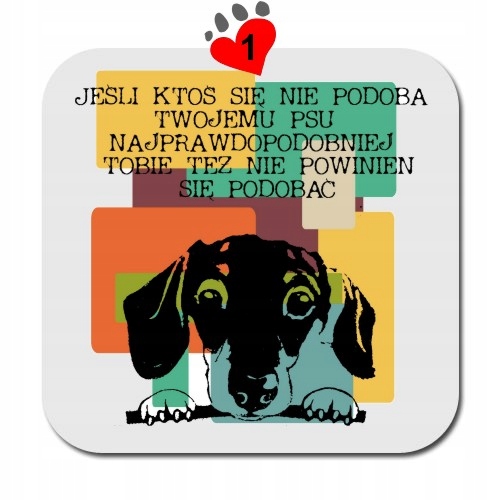 

Podkładka korek 10x10 cytaty jamnik pies psy