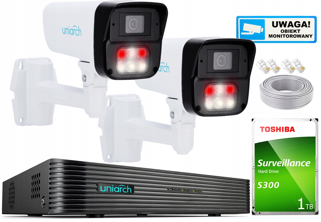 Zestaw do Monitoringu IP Zewnętrzny 3MPx Dual Light LED+IR Audio UNIARCH