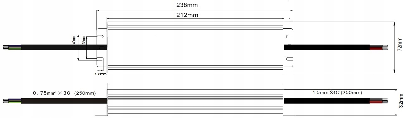 HERMETYCZNY ZASILACZ SLIM 12V 300W 25A DO TAŚM LED IP67 TRANSFORMATOR EAN (GTIN) 5902135125441