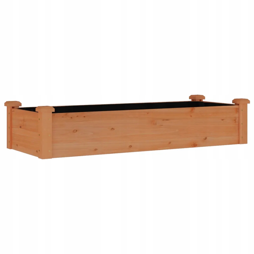 Vyvýšený Zahradní Květináč z masivního jedlového dřeva, hnědý, 120x45x25 cm