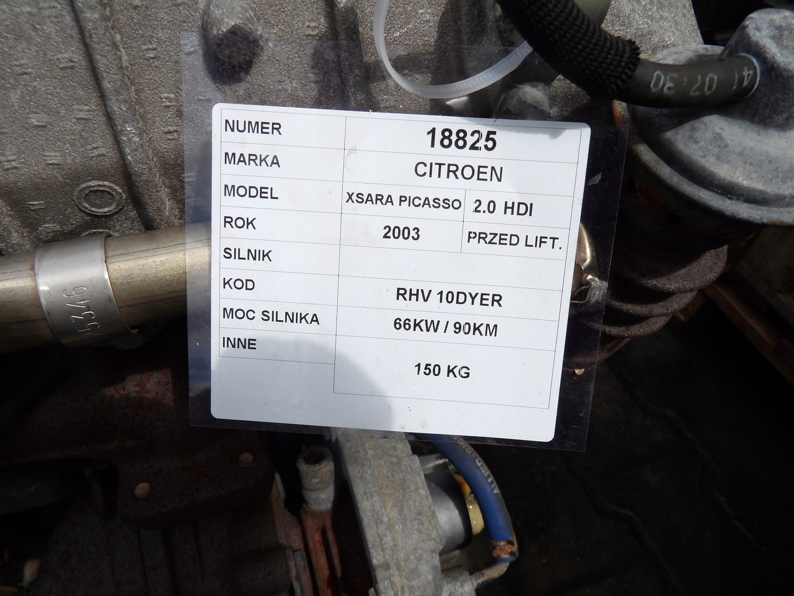 Citroen Xsara Picasso 2,0 HDI - 90 km engine complete RHV 10DYER