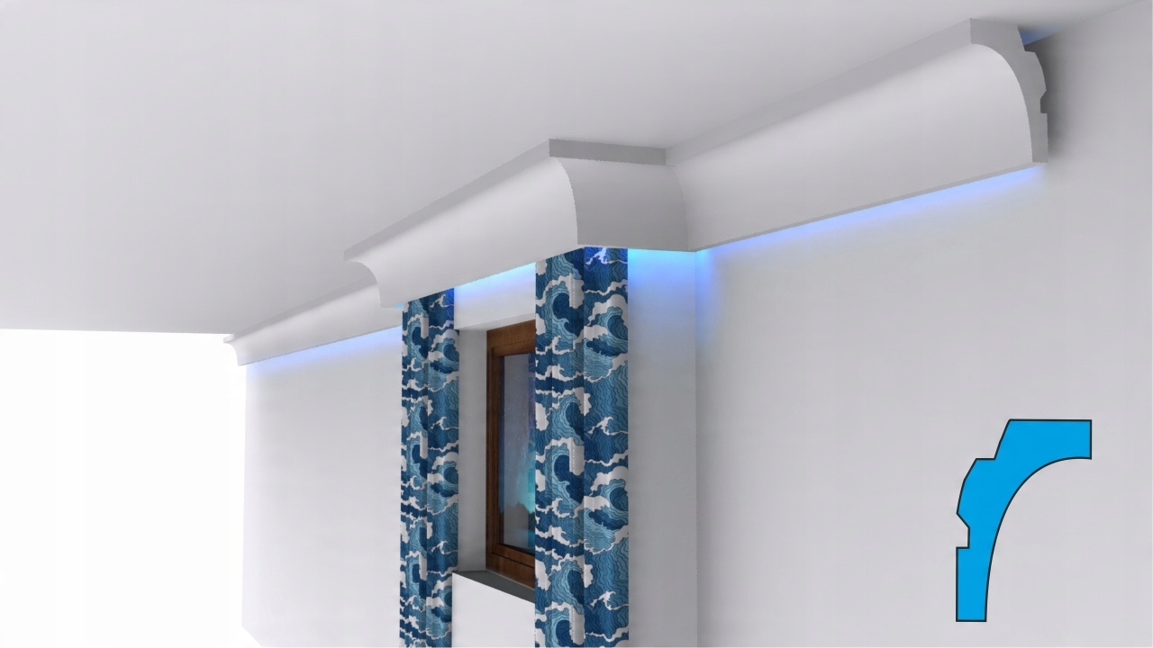 

Listwa karniszowa Led+ 12cm maskownica K-16 gzymsy