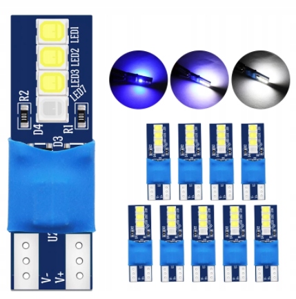 

W5W/T10 -Dual Color! Blue White Zmienne Led