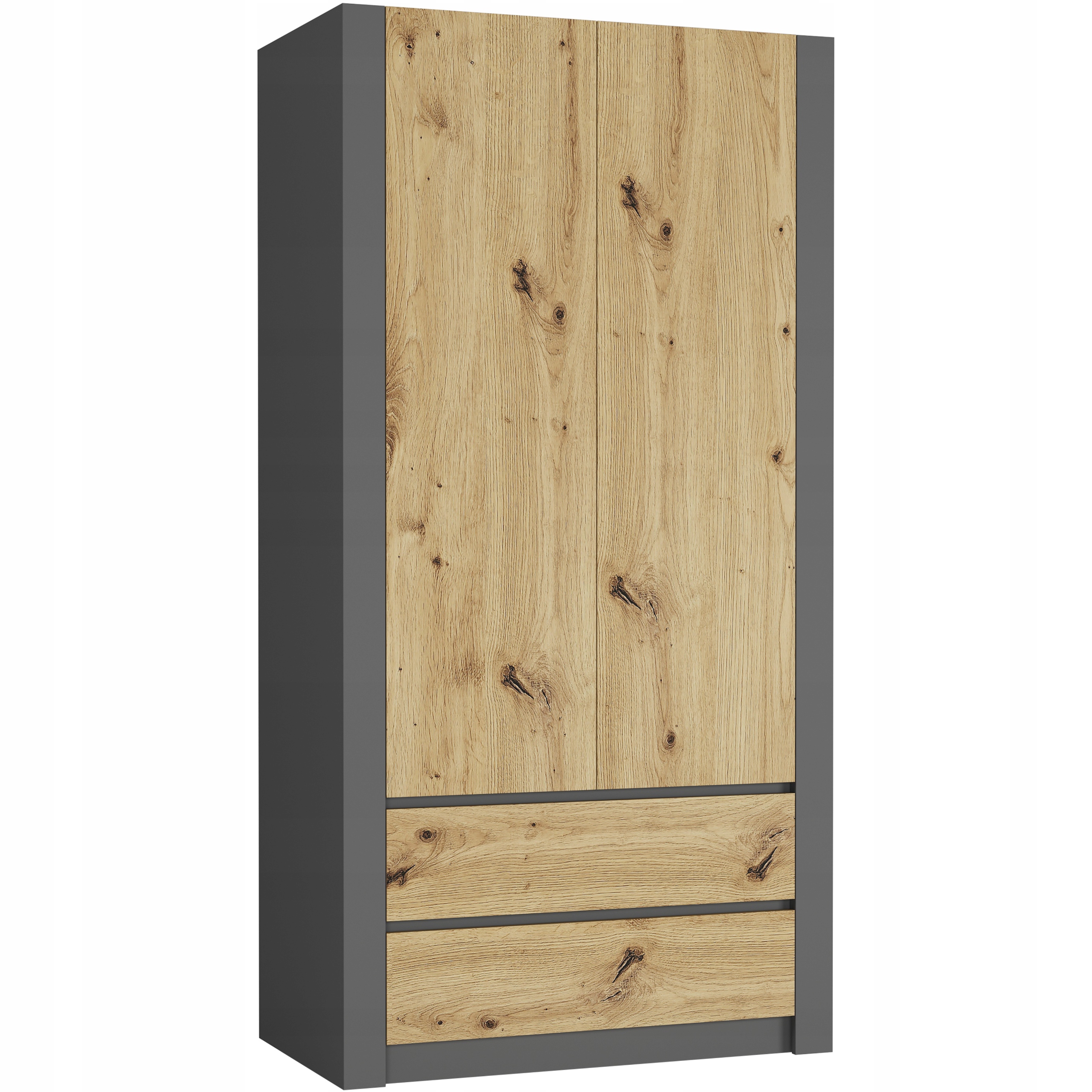 Szafa garderoba 90cm 2d 2sz antracyt mix artisan B-20