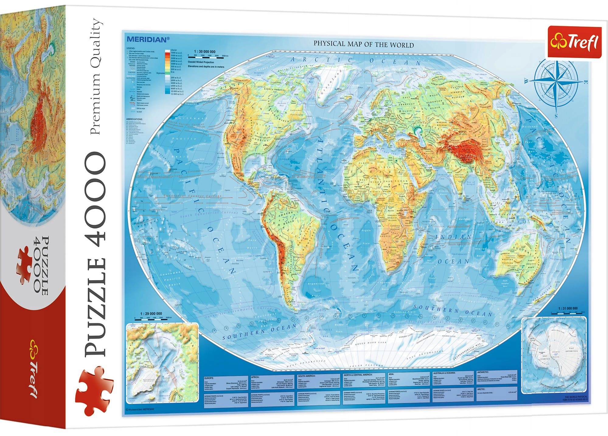 

Puzzle Mapa Fizyczna Świata 4000 Elem. Trefl 45007