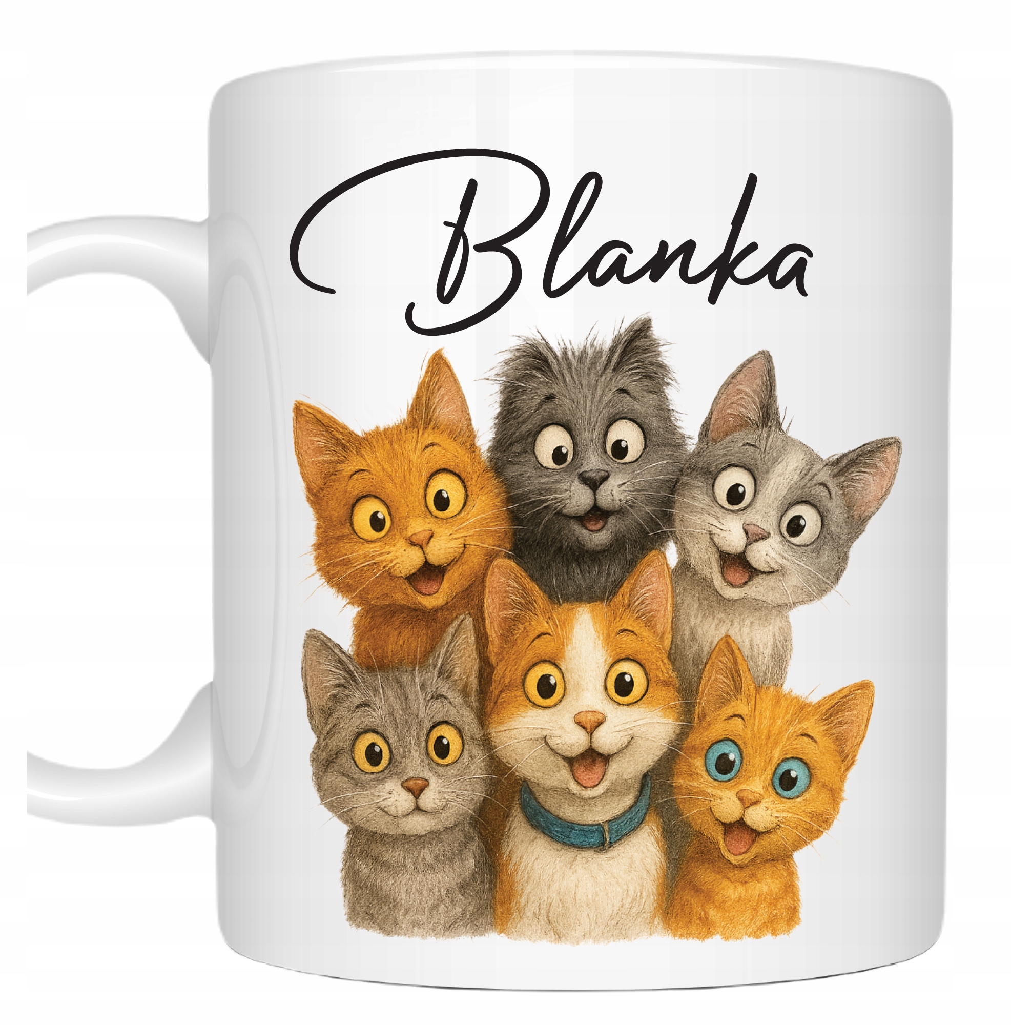 Kubek personalizowany z kotami koty kot dowolne imię na urodziny